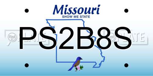 PS2B8S Missouri License Plate