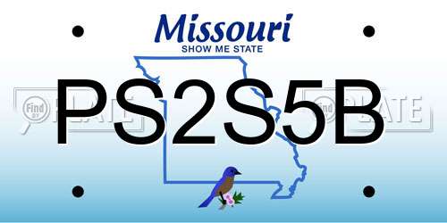 PS2S5B Missouri License Plate