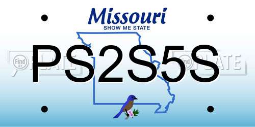 PS2S5S Missouri License Plate
