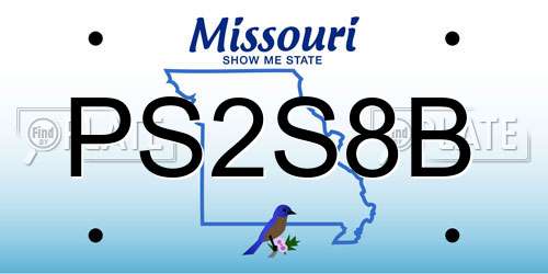 PS2S8B Missouri License Plate