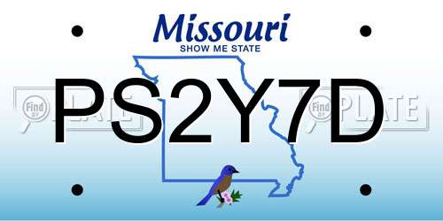 PS2Y7D Missouri License Plate