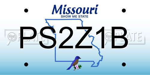 PS2Z1B Missouri License Plate