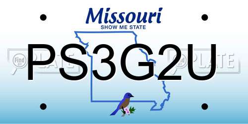 PS3G2U Missouri License Plate