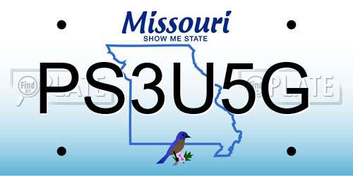 PS3U5G Missouri License Plate