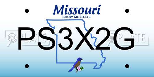 PS3X2G Missouri License Plate