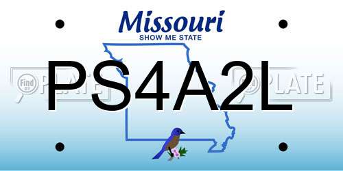 PS4A2L Missouri License Plate