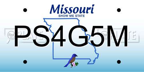 PS4G5M Missouri License Plate
