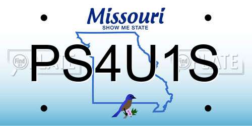 PS4U1S Missouri License Plate