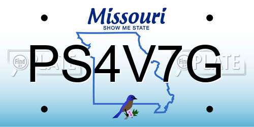 PS4V7G Missouri License Plate