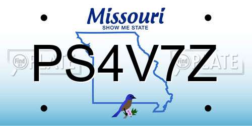 PS4V7Z Missouri License Plate