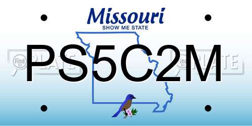 PS5C2M Missouri License Plate