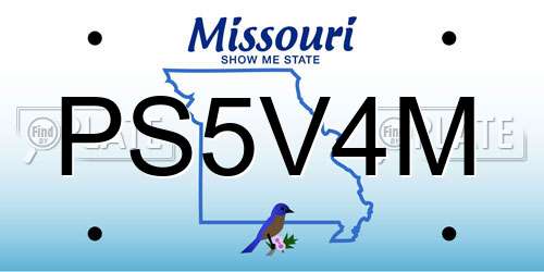 PS5V4M Missouri License Plate