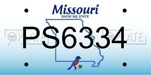 PS6334 Missouri License Plate