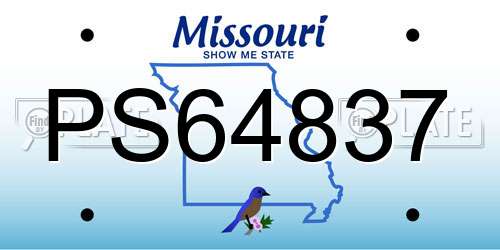 PS64837 Missouri License Plate