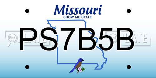PS7B5B Missouri License Plate