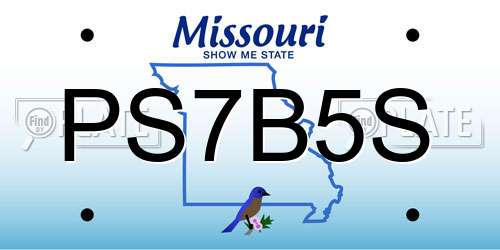 PS7B5S Missouri License Plate