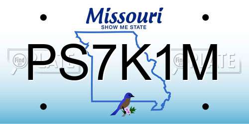 PS7K1M Missouri License Plate