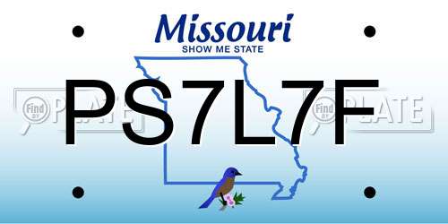 PS7L7F Missouri License Plate