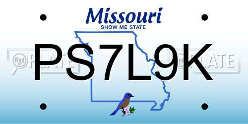 PS7L9K Missouri License Plate