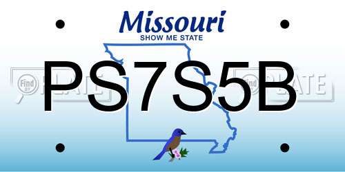 PS7S5B Missouri License Plate