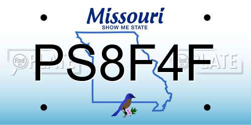 PS8F4F Missouri License Plate