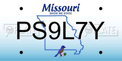 PS9L7Y Missouri License Plate
