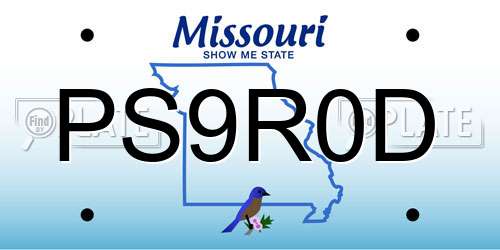 PS9R0D Missouri License Plate