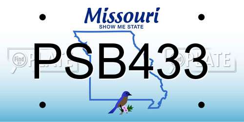 PSB433 Missouri License Plate