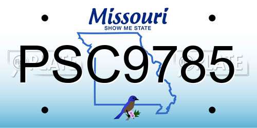 PSC9785 Missouri License Plate