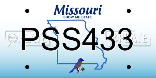 PSS433 Missouri License Plate