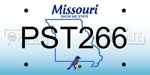 PST266 Missouri License Plate