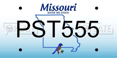 PST555 Missouri License Plate