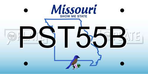 PST55B Missouri License Plate
