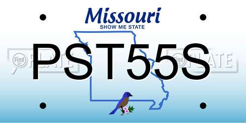 PST55S Missouri License Plate