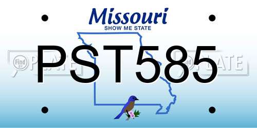 PST585 Missouri License Plate