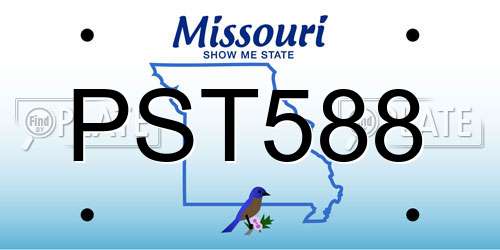 PST588 Missouri License Plate