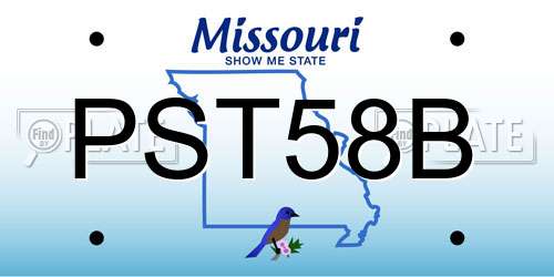 PST58B Missouri License Plate