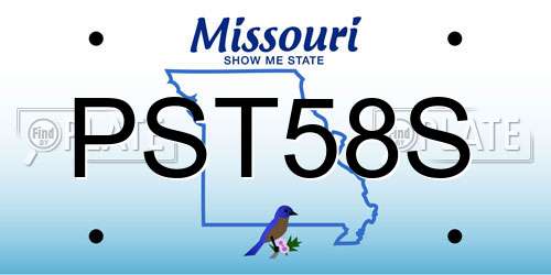 PST58S Missouri License Plate