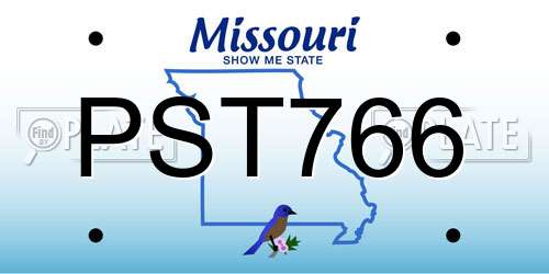PST766 Missouri License Plate