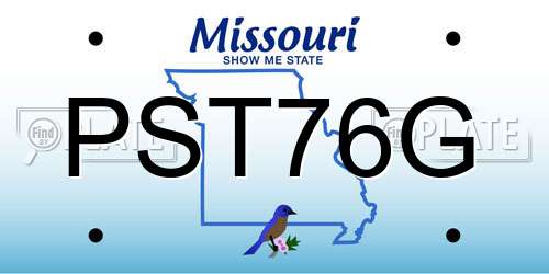 PST76G Missouri License Plate