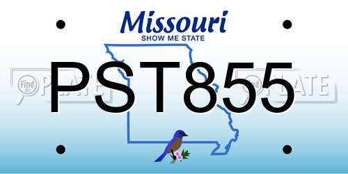 PST855 Missouri License Plate