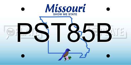 PST85B Missouri License Plate