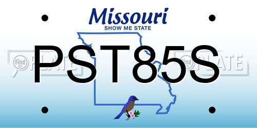 PST85S Missouri License Plate
