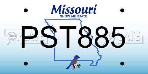 PST885 Missouri License Plate