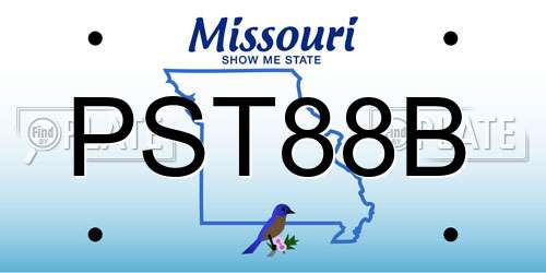 PST88B Missouri License Plate