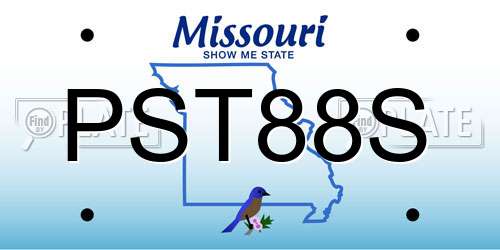 PST88S Missouri License Plate