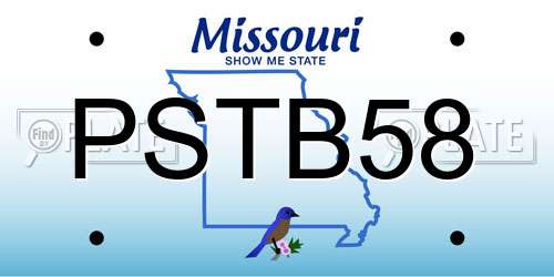 PSTB58 Missouri License Plate