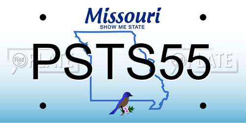 PSTS55 Missouri License Plate