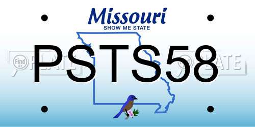 PSTS58 Missouri License Plate
