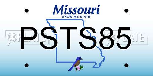 PSTS85 Missouri License Plate